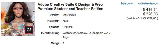 Adobe CS6 günstiger im EDU-Store