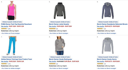 Sportswear bei Amazon