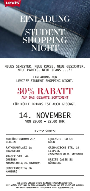 Levi’s® Student Shopping Night